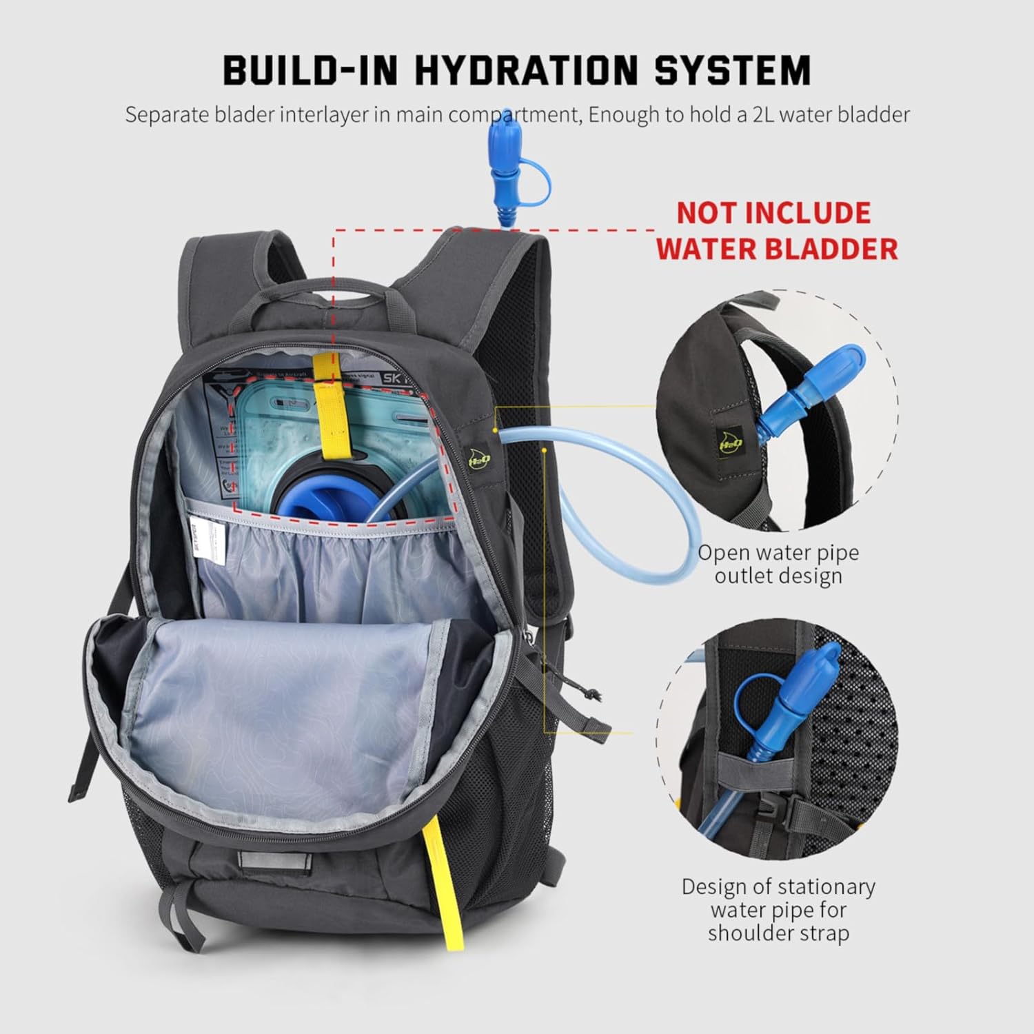 SKYSPER Small Hiking Backpack, 20L Lightweight Travel Backpacks Hiking Daypack Rucksack Women Men for Trekking Backpacking Outdoor Sports - Image 8