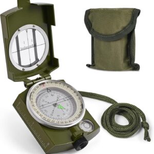 Compass, Hiking Compass for Survival with Lensatic – Water-Resistant Durable and Pocket-Sized